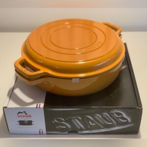 BRAND NEW STAUB braiser features a lid that doubles as a stovetop grill.